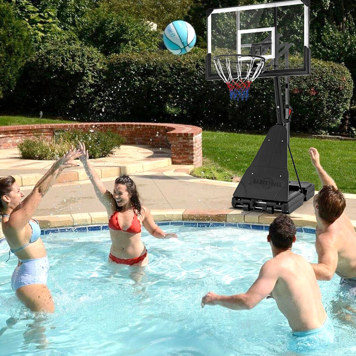 4.9-10 Feet Height Adjustable Portable Basketball Hoop Basketball Goal System