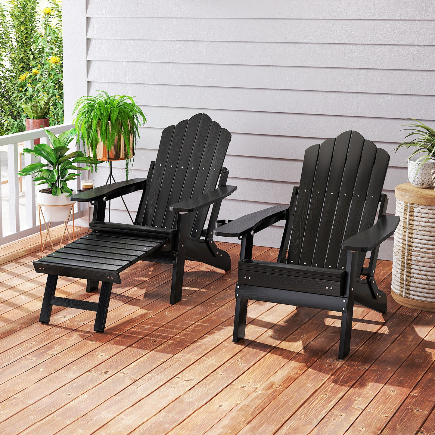 Adirondack Lounge Chair with Retractable Footrest