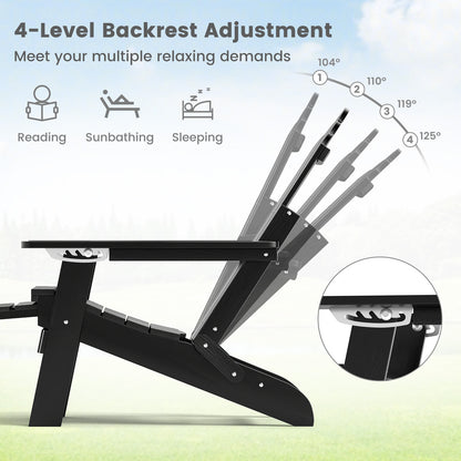 Adirondack Lounge Chair with Retractable Footrest