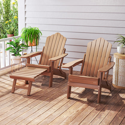 Adirondack Lounge Chair with Retractable Footrest