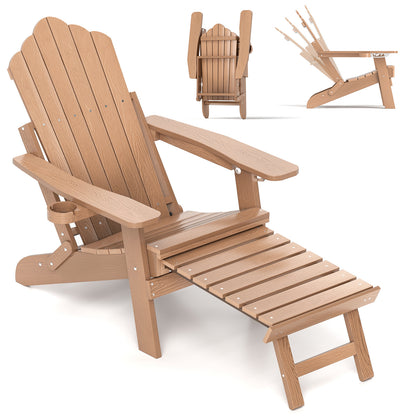 Adirondack Lounge Chair with Retractable Footrest