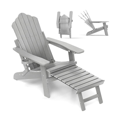 Adirondack Lounge Chair with Retractable Footrest