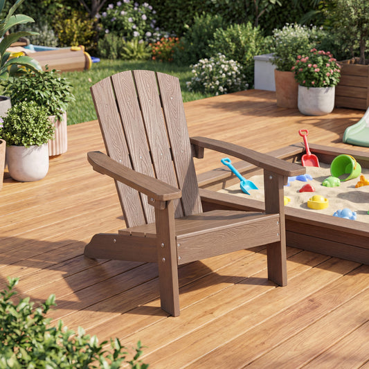Kids Adirondack Chair with High Backrest and Armrests