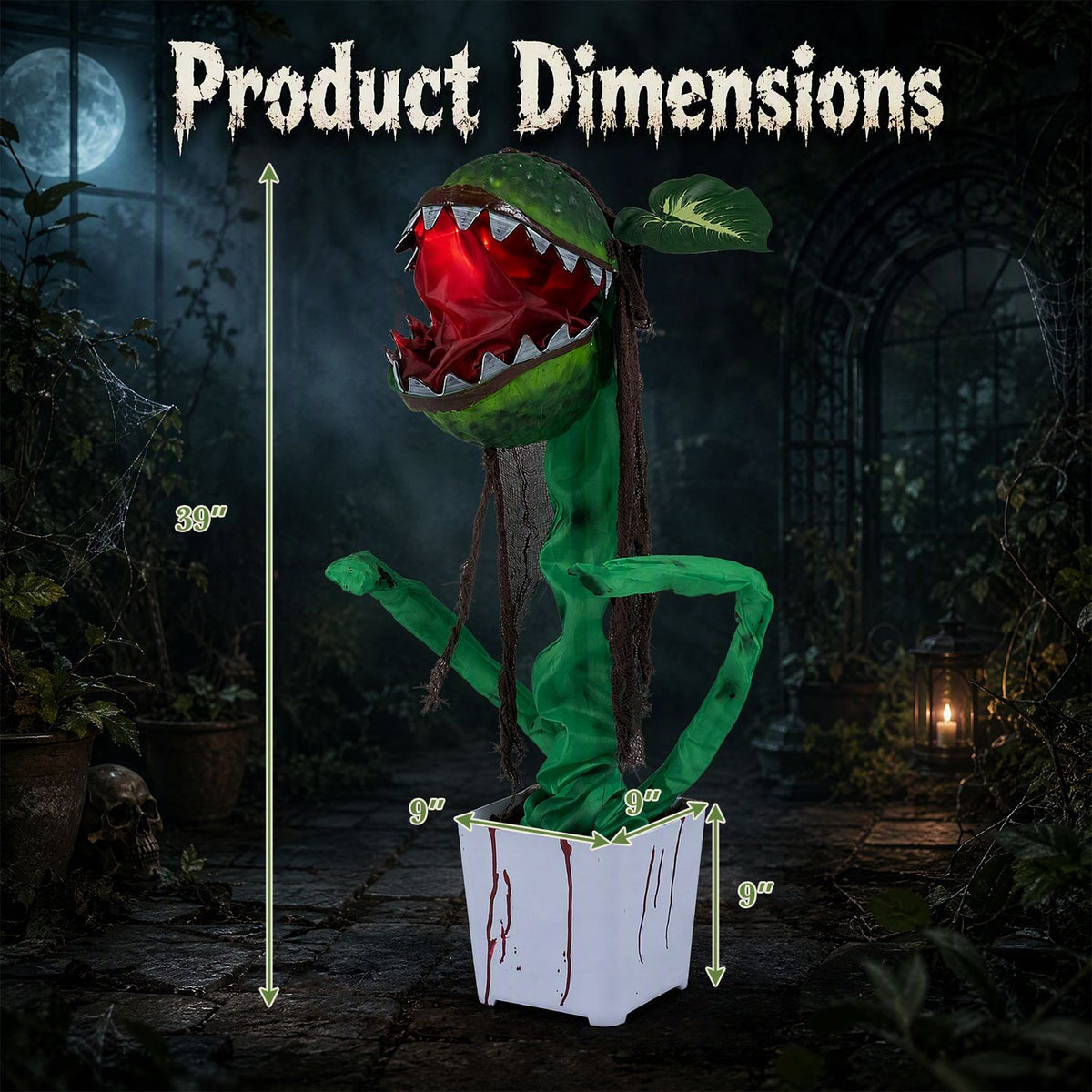 Animated Halloween Man-Eater Plant Prop
