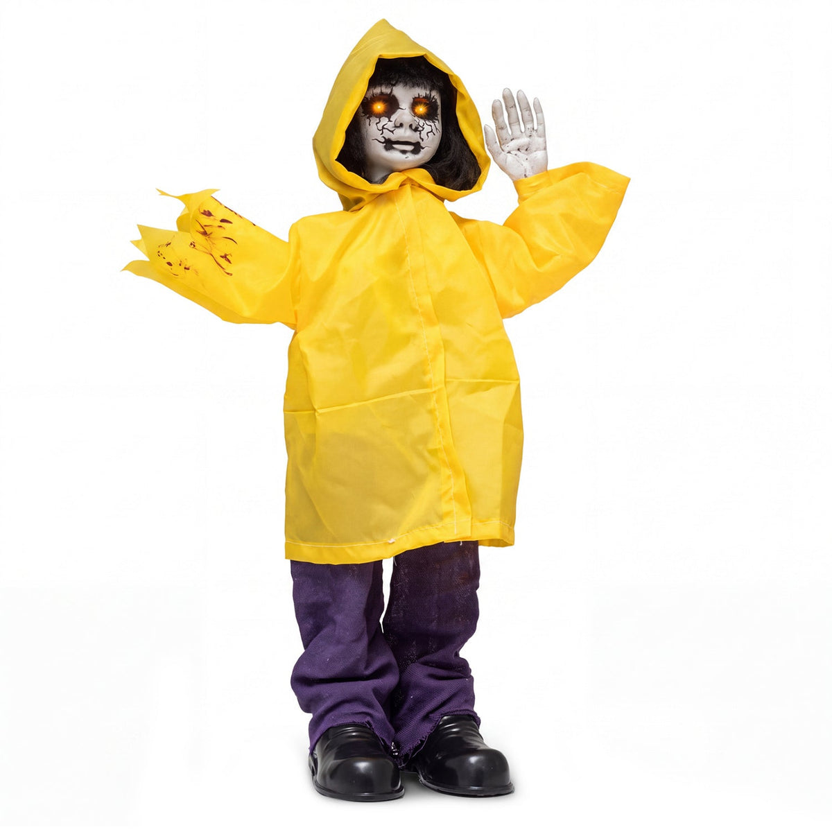 Animatronic Haunted Boy Prop with Light Up Eyes & Sound