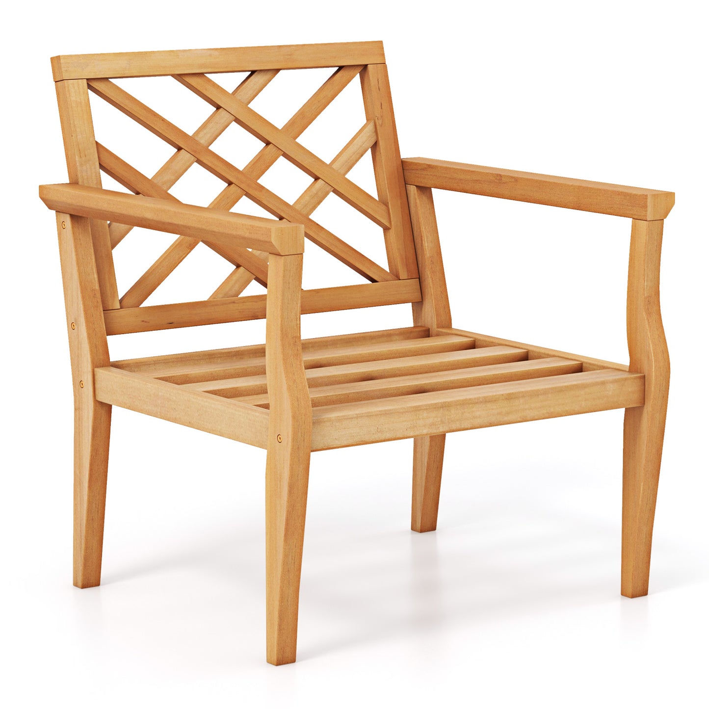 Teak Wood Patio Dining Chair with Armrests