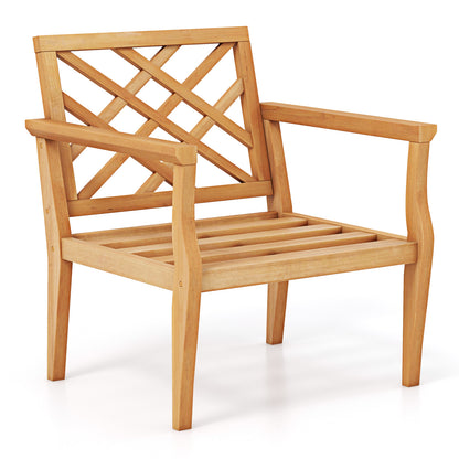 Teak Wood Patio Dining Chair with Armrests