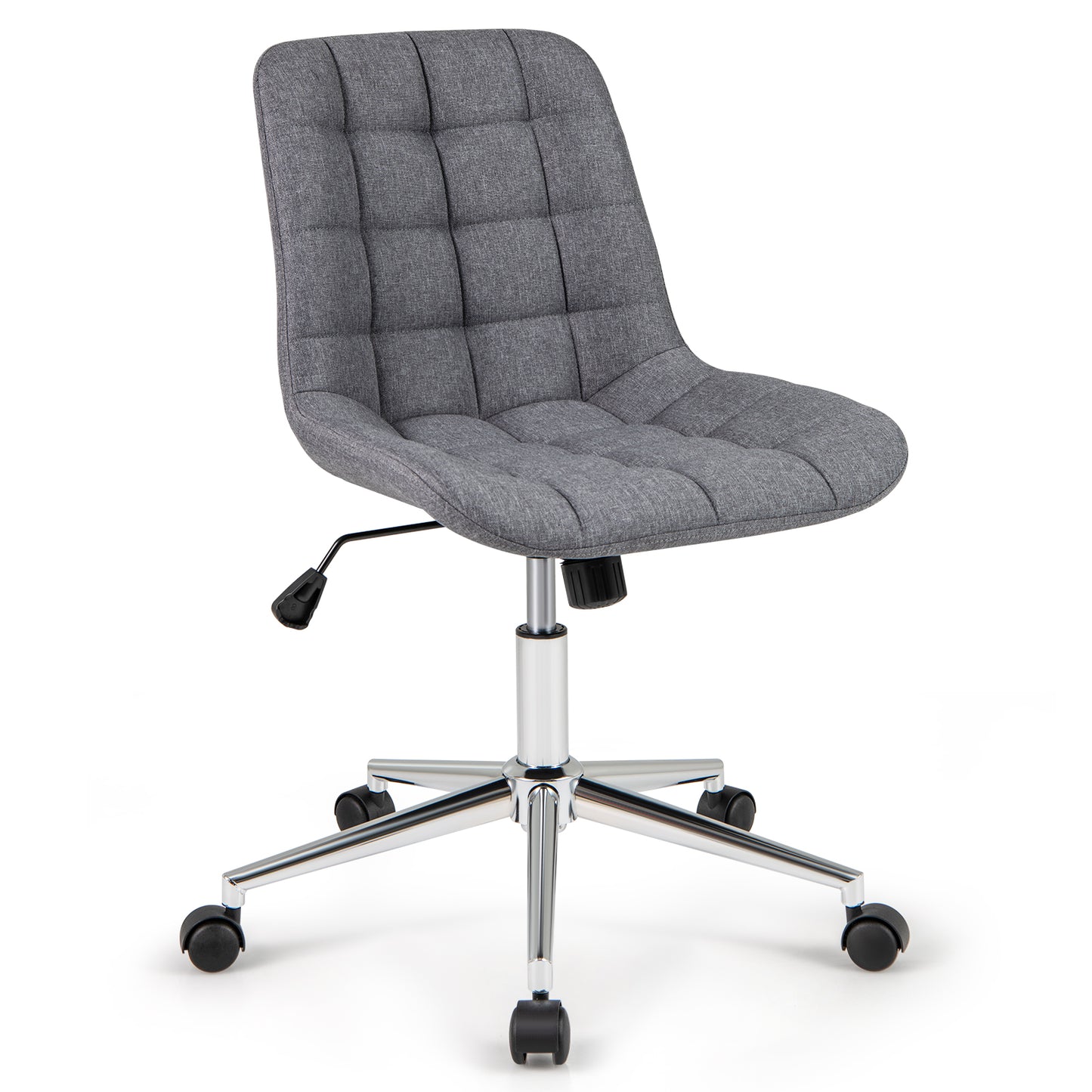 Adjustable Armless Office Chair with Wheels - Grey