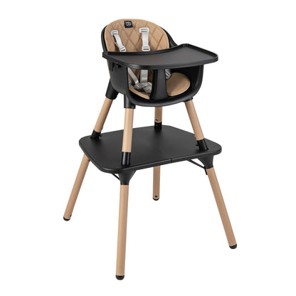 4-in-1 Convertible Baby High Chair with PU Cushion