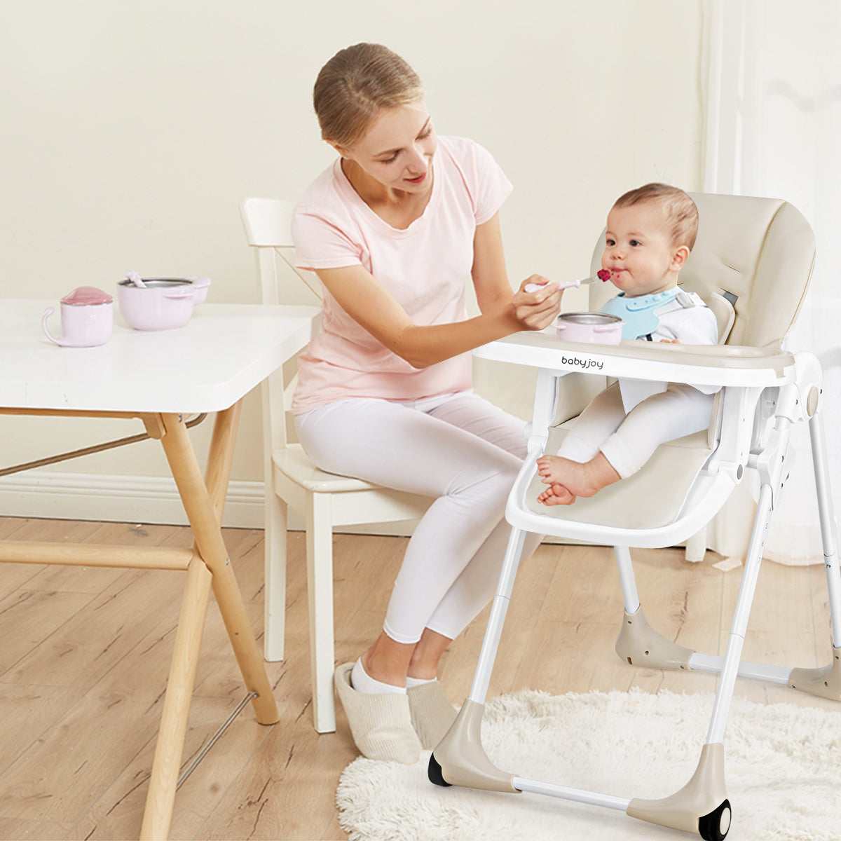3-in-1 Convertible Baby High Chair with Adjustable Height