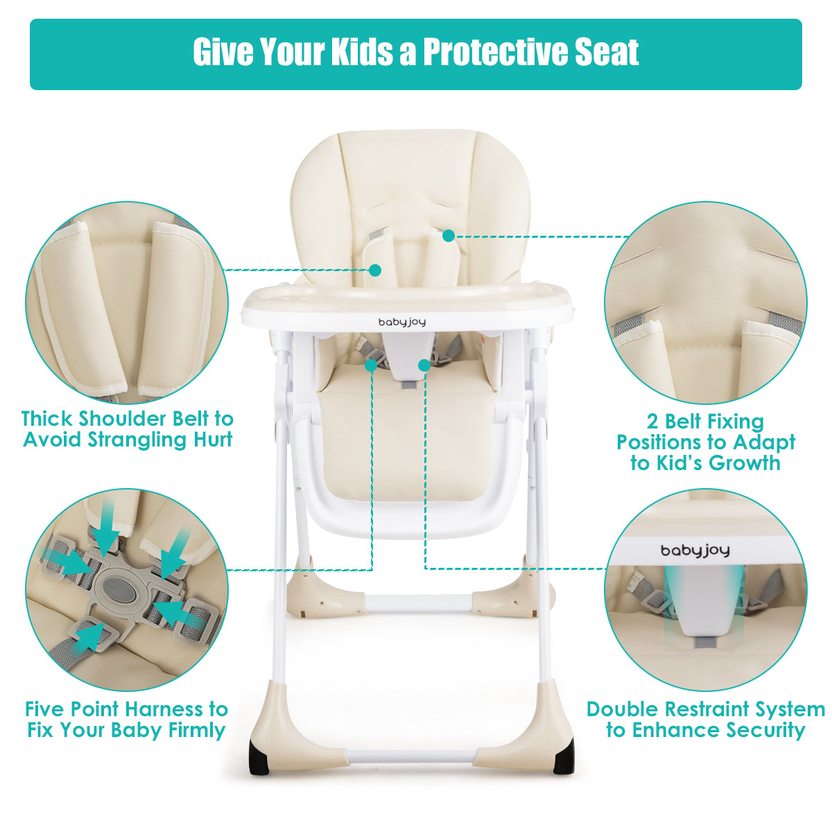 3-in-1 Convertible Baby High Chair with Adjustable Height