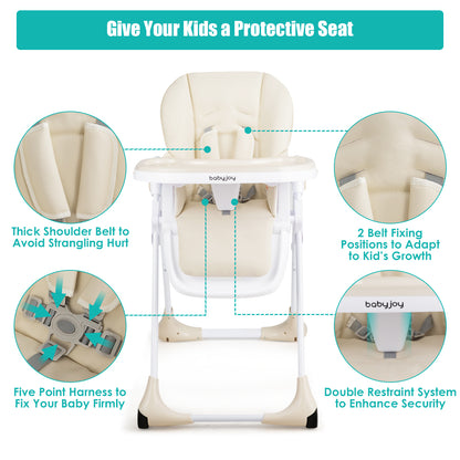 3-in-1 Convertible Baby High Chair with Adjustable Height