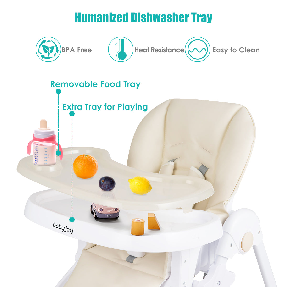 3-in-1 Convertible Baby High Chair with Adjustable Height