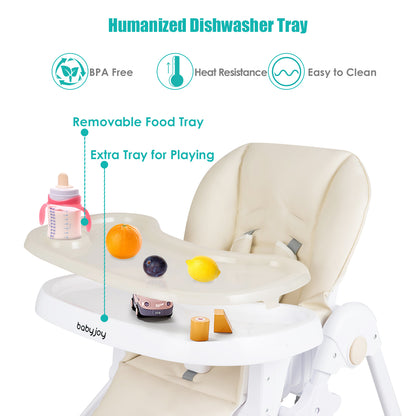 3-in-1 Convertible Baby High Chair with Adjustable Height