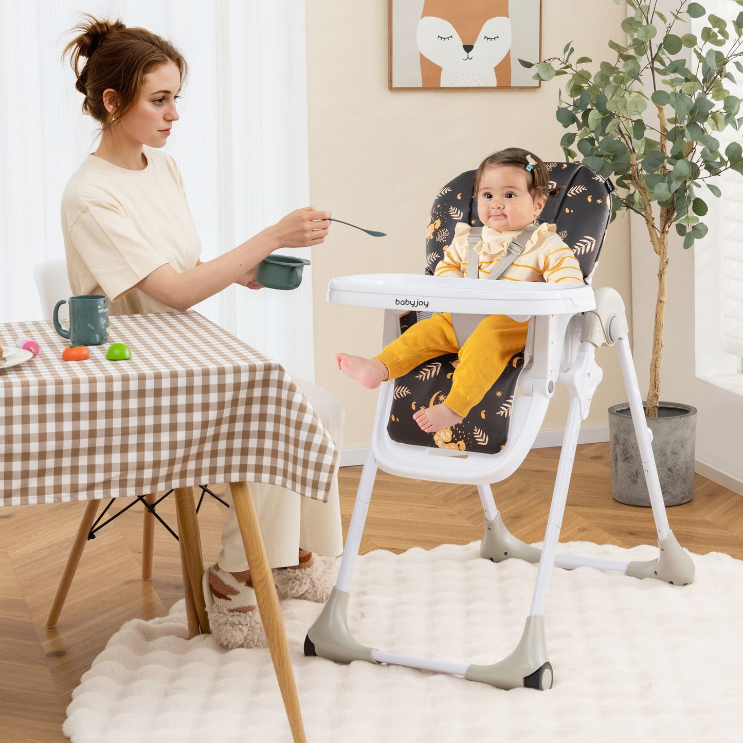 3-in-1 Convertible Baby High Chair with Adjustable Height