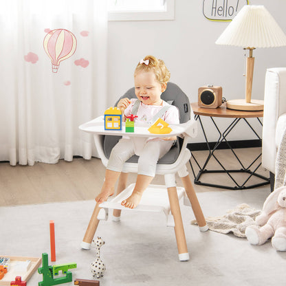 6-in-1 Convertible Baby High Chair with Removable Tray