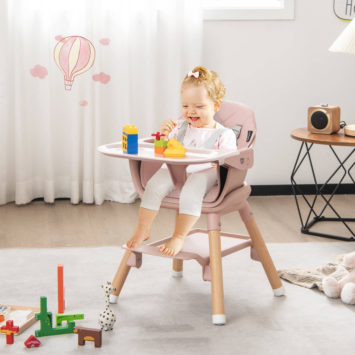 6-in-1 Convertible Baby High Chair with Removable Tray