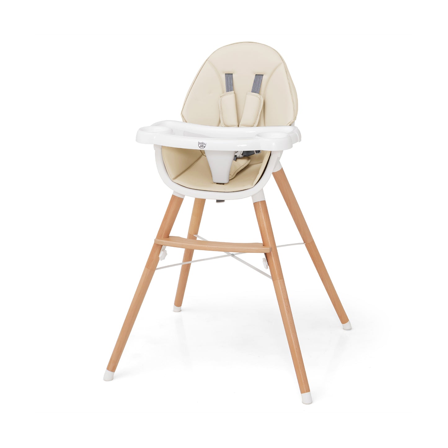 High Chair with Dishwasher Safe Tray and Beech Wood Legs