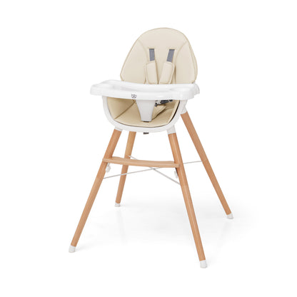 High Chair with Dishwasher Safe Tray and Beech Wood Legs