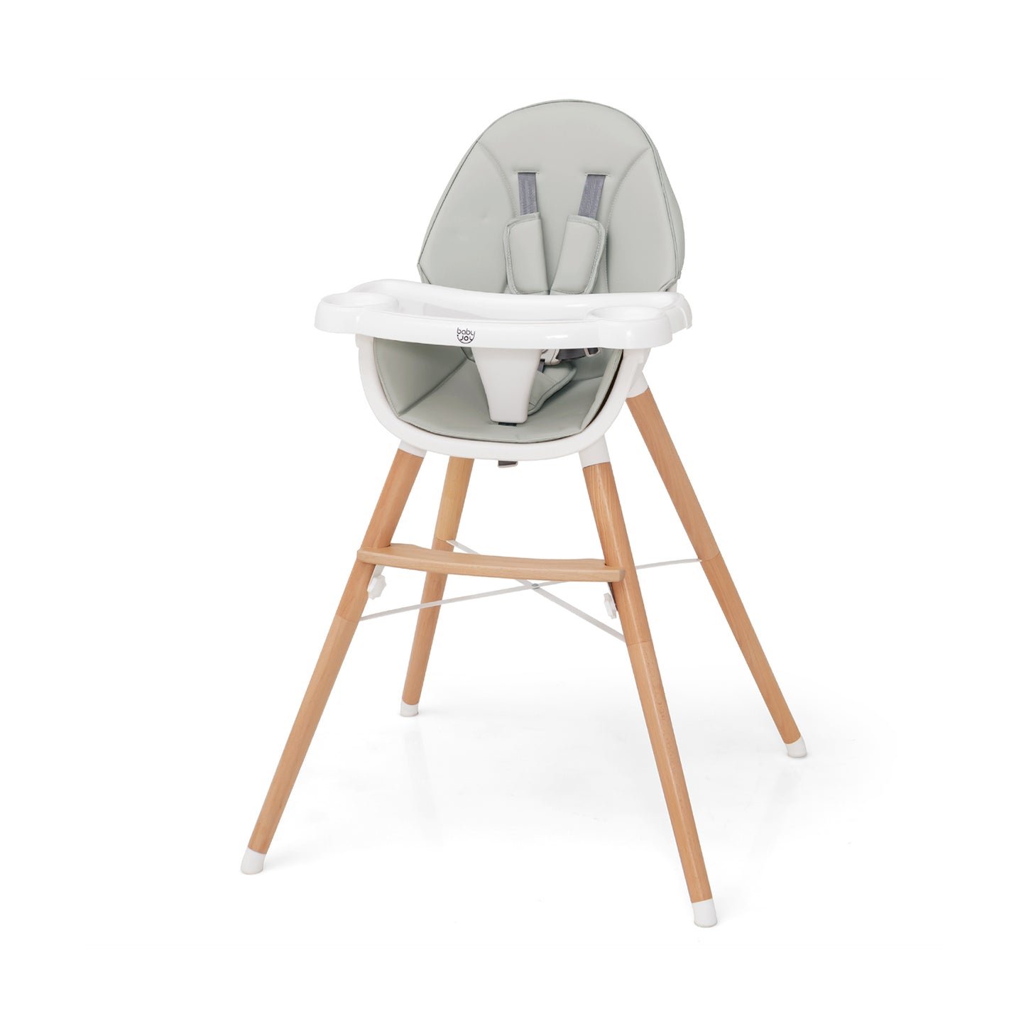 High Chair with Dishwasher Safe Tray and Beech Wood Legs