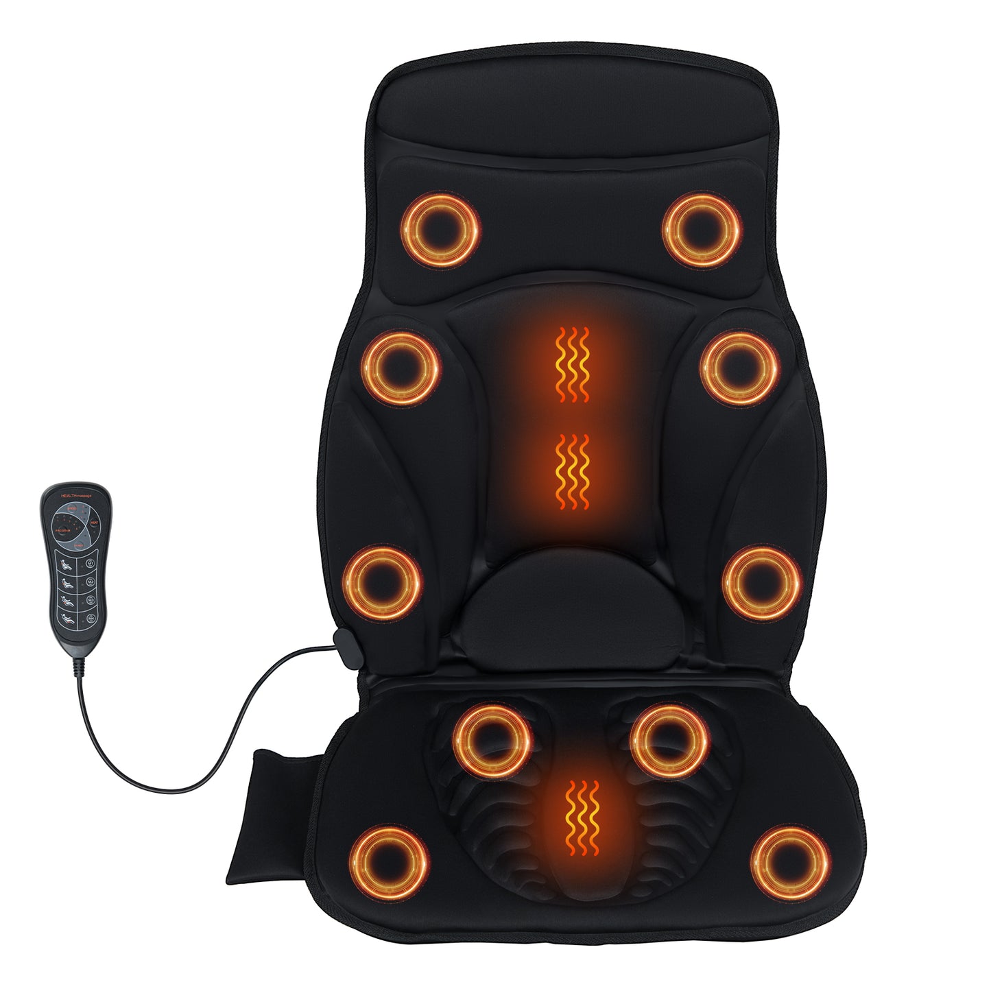 Back Massager Seat Cushion with Heat & 10 Vibration Motors