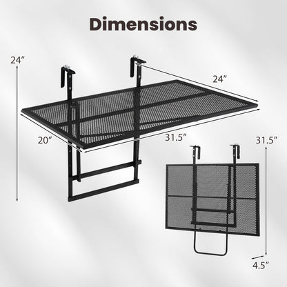 31.5 Inch Large Metal Folding Bar Table with 5