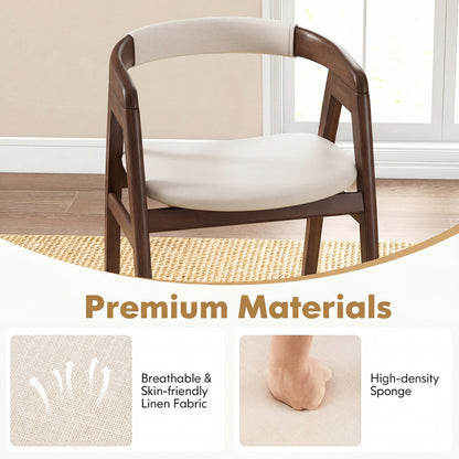 Bamboo Dining Chair with Curved Back and Cushioned Seat