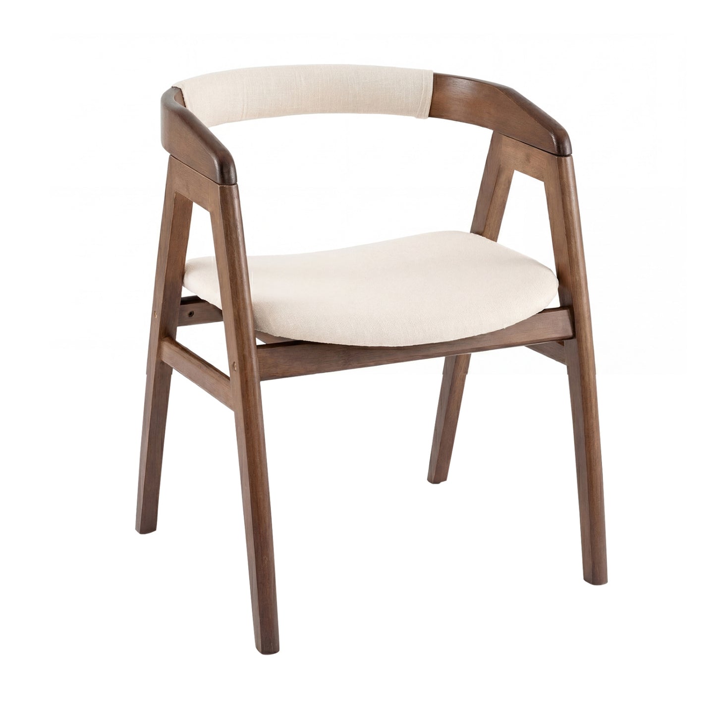 Bamboo Dining Chair with Curved Back and Cushioned Seat