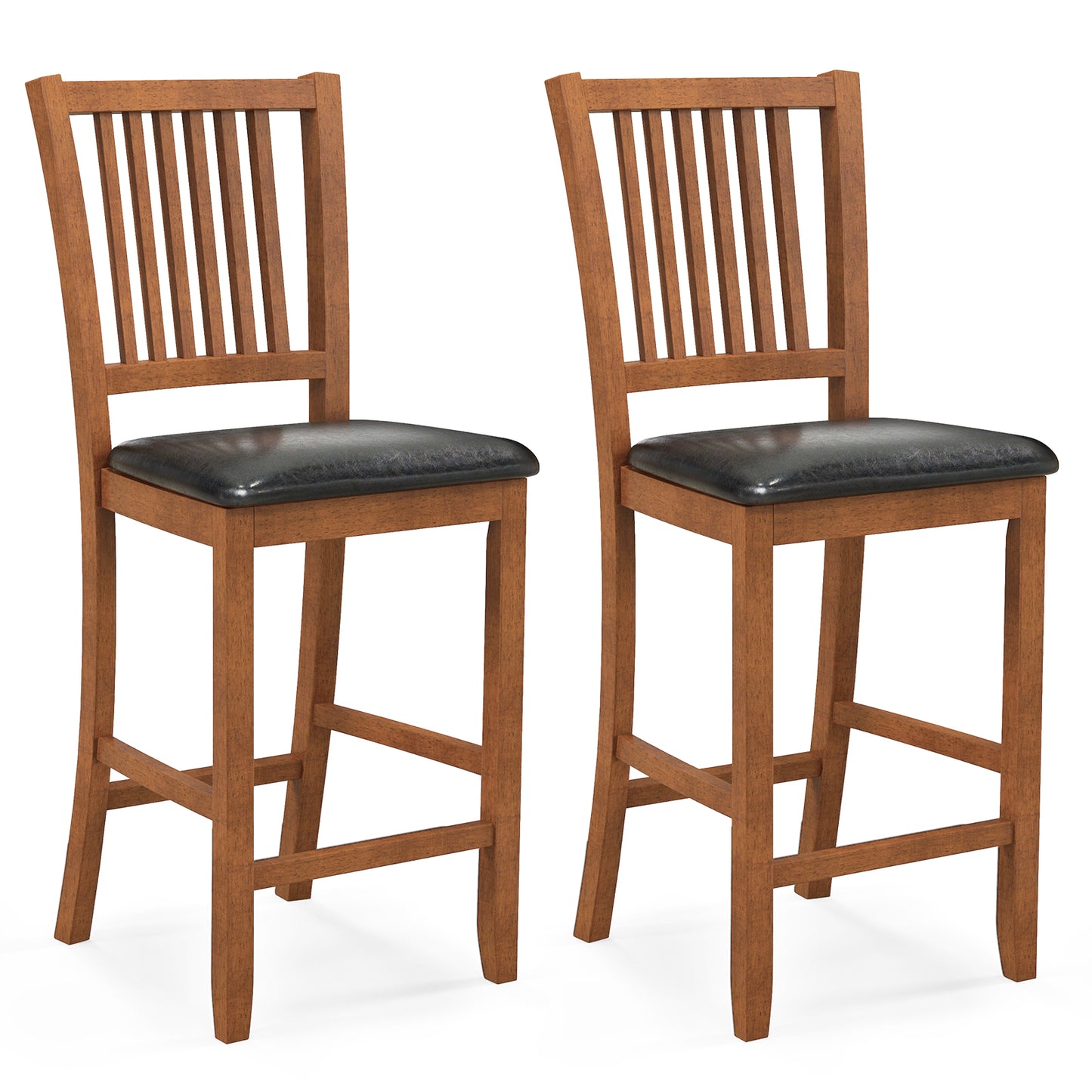 Counter Height Bar Stools with Backrest - Set of 2
