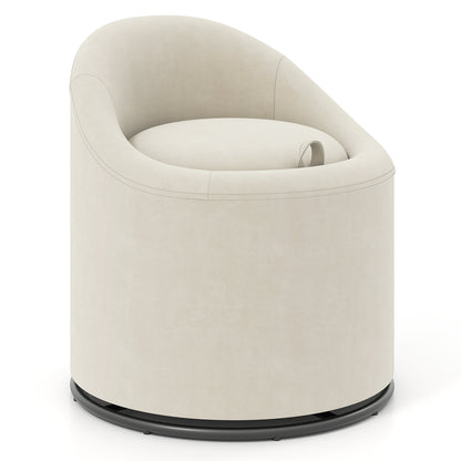 Swivel Barrel Chair with Hidden Storage Compartment