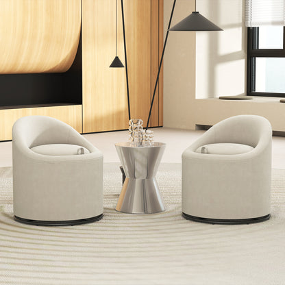 Swivel Barrel Chair with Hidden Storage Compartment