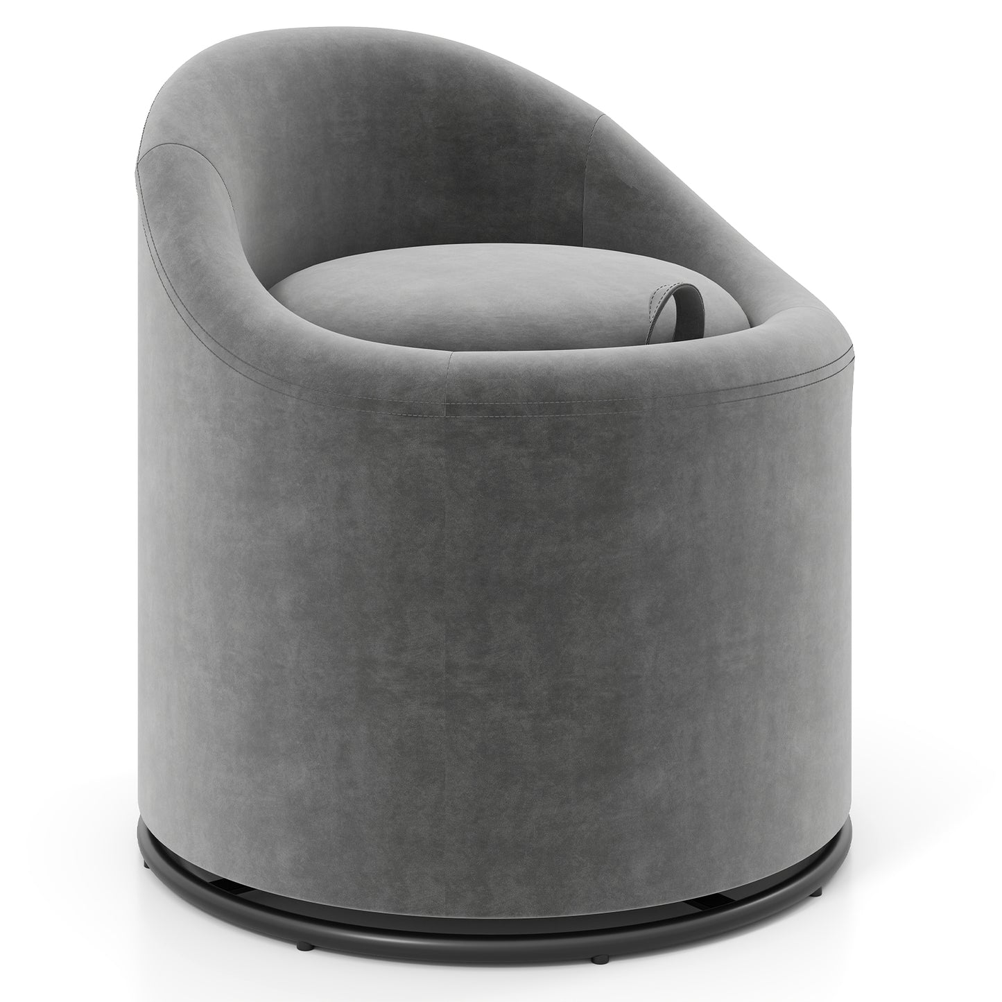 Swivel Barrel Chair with Hidden Storage Compartment