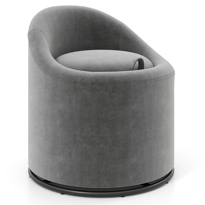 Swivel Barrel Chair with Hidden Storage Compartment