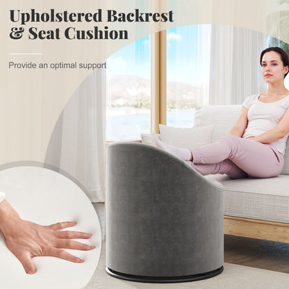Swivel Barrel Chair with Hidden Storage Compartment