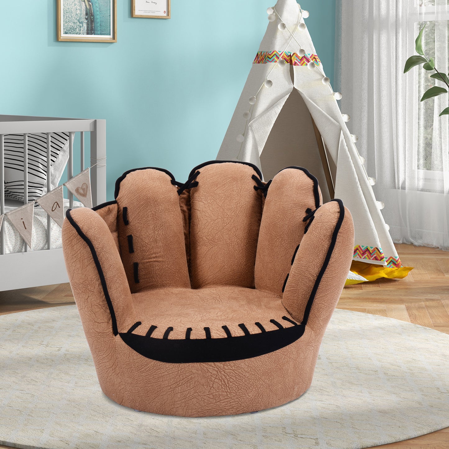 Baseball Glove Kids Sofa Chair - Upholstered Armchair
