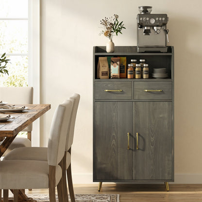 Freestanding Bathroom Storage Cabinet with 2 Drawers & Doors