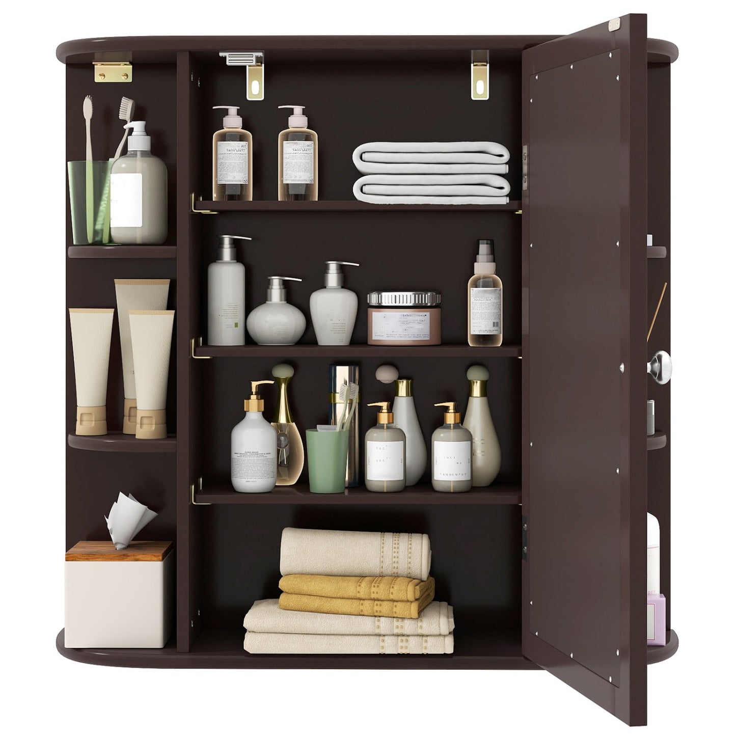 Bathroom Wall Cabinet with Mirror Door and Adjustable Shelves