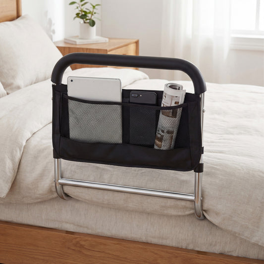 Adjustable Bed Rail for Elderly Adults with Safety Strap
