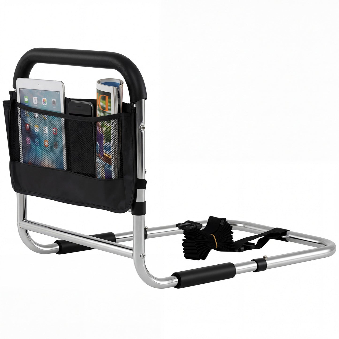 Adjustable Bed Rail for Elderly Adults with Safety Strap