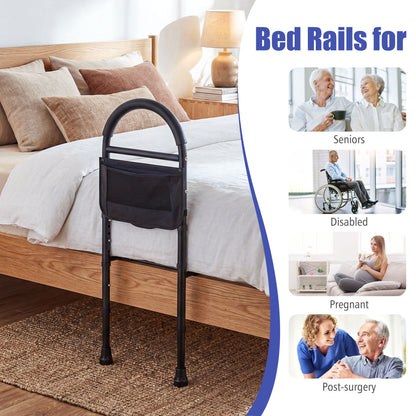 Adjustable Bed Rails for Elderly Adults with Safety Strap