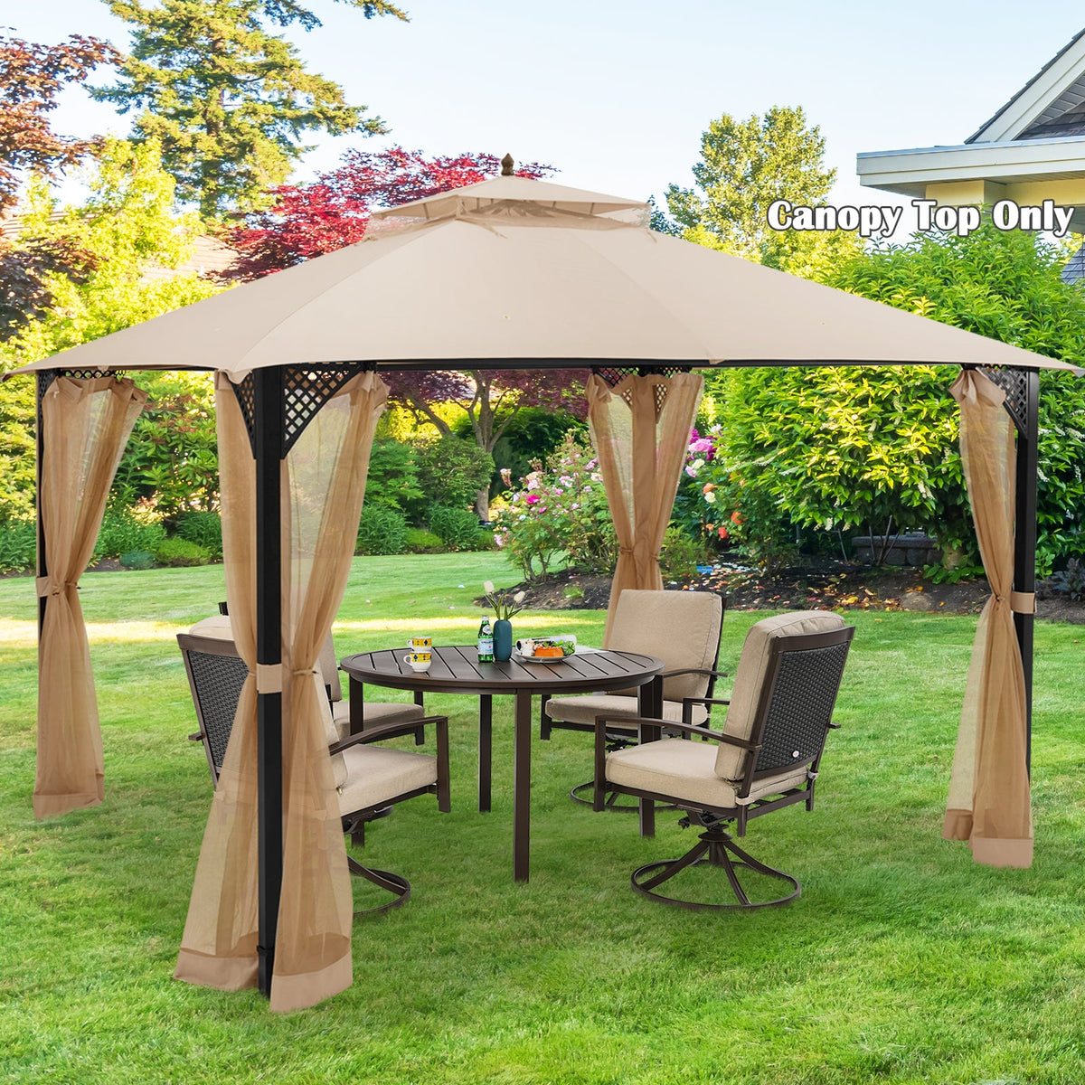 10 x 12 Feet Gazebo Replacement Top with Air Vent and Drainage Holes