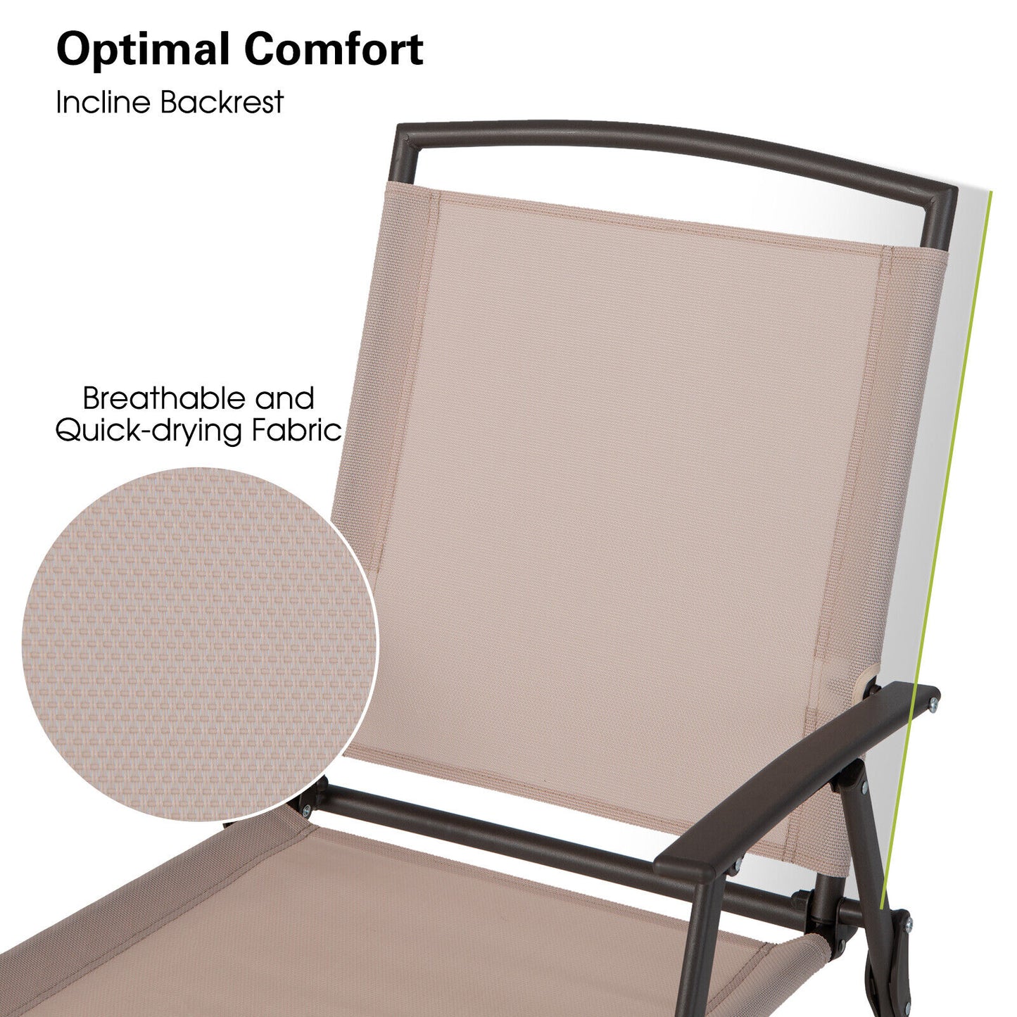 Patio Dining Chairs Set of 2 with Armrests - Foldable Steel