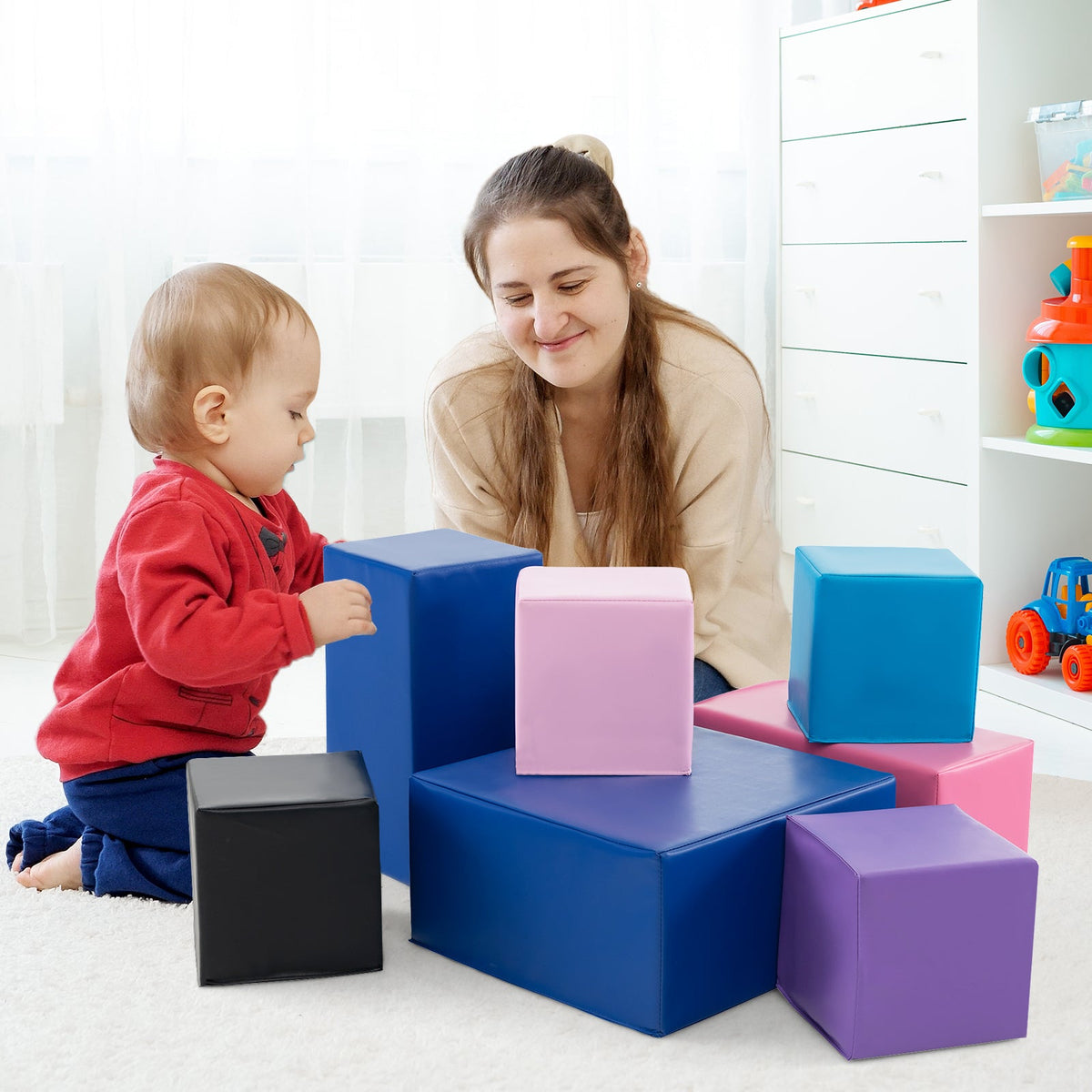7-Piece Big Foam Building Blocks for Toddlers and Kids