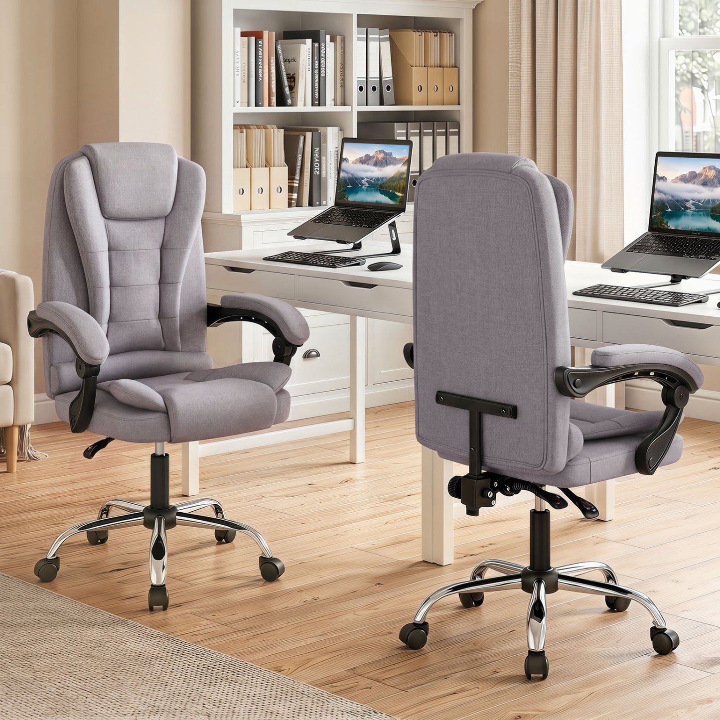 Executive Office Chair with Adjustable Height & Reclining Back