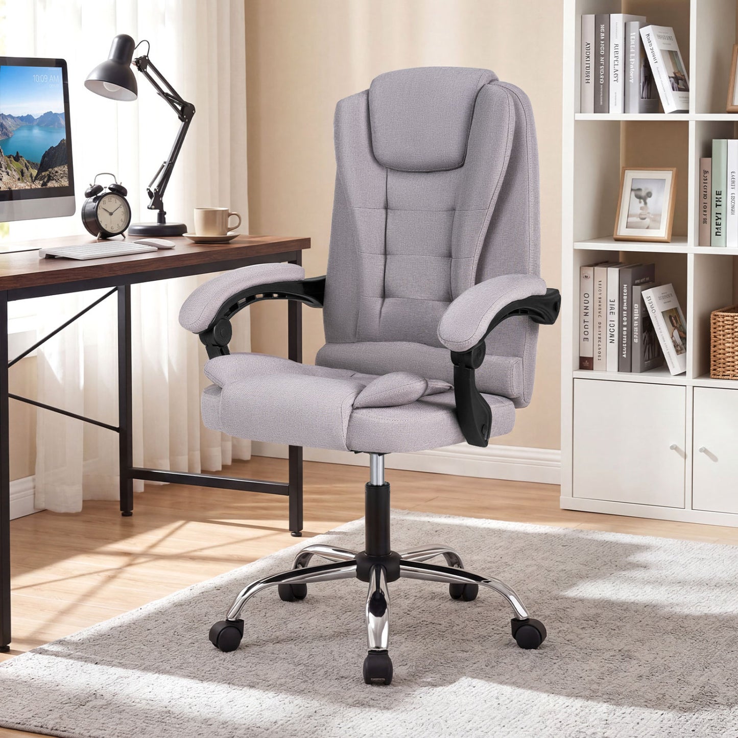 Executive Office Chair with Adjustable Height & Reclining Back