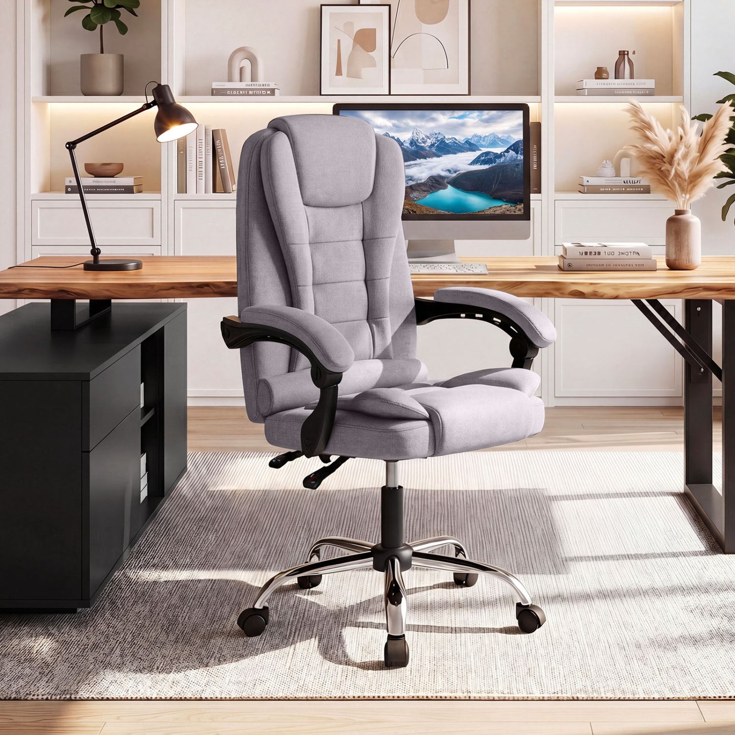 Executive Office Chair with Adjustable Height & Reclining Back