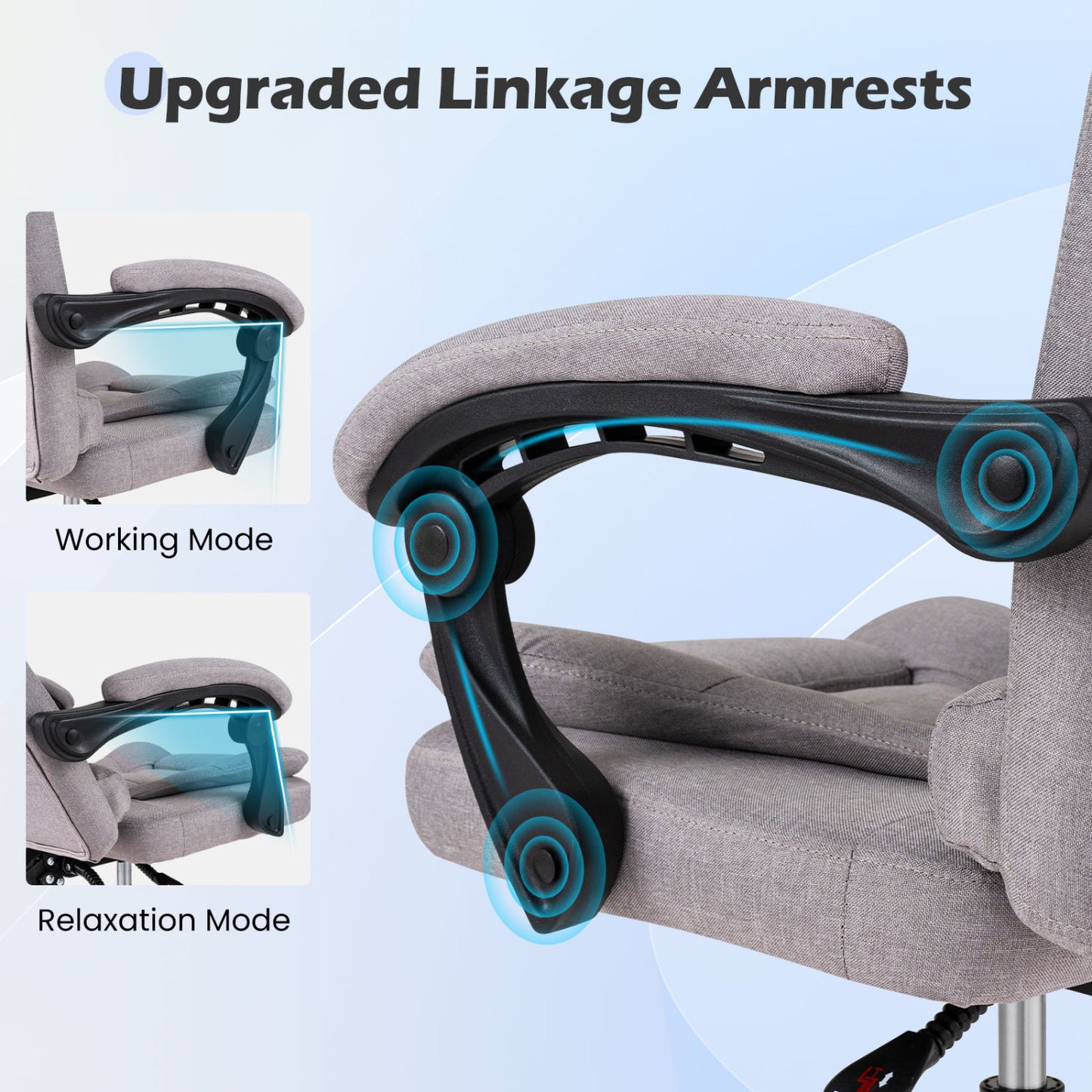 Executive Office Chair with Adjustable Height & Reclining Back