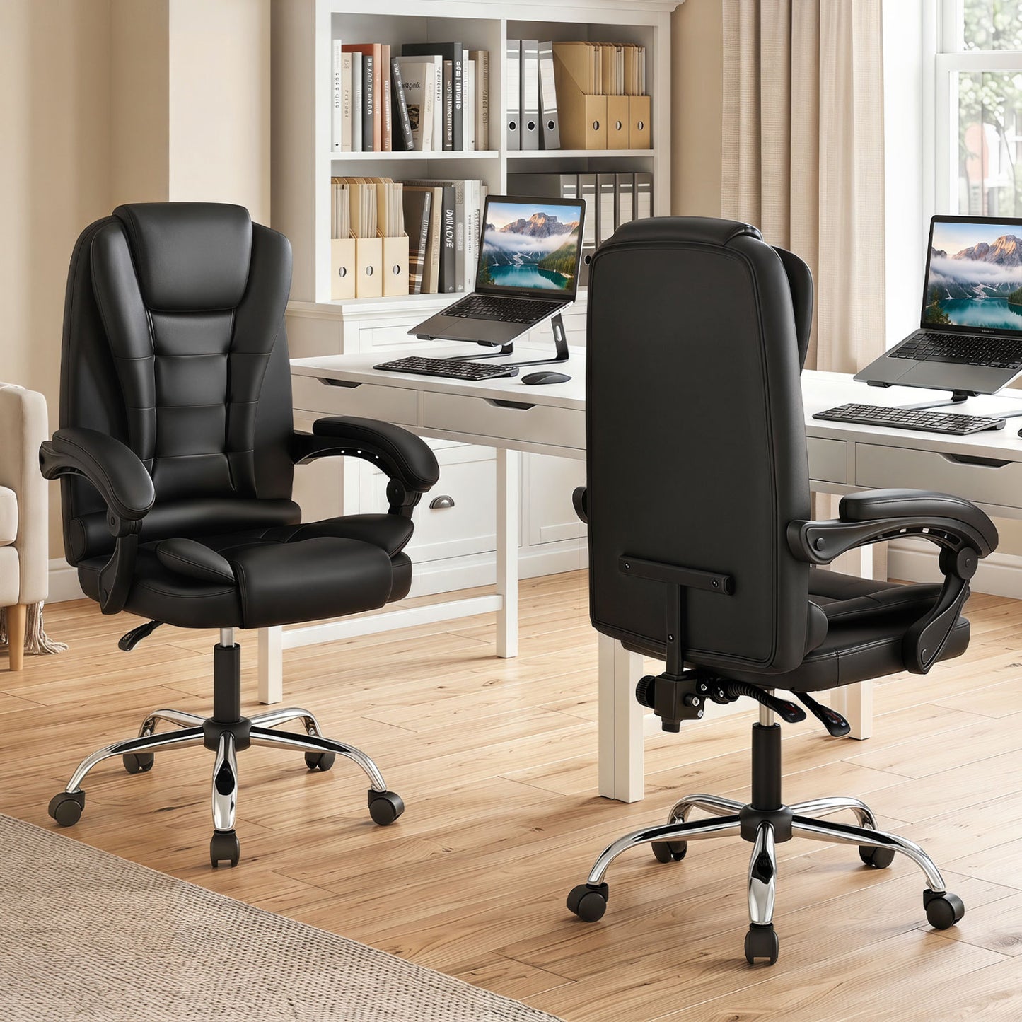 Executive Office Chair with Adjustable Height & Reclining Back