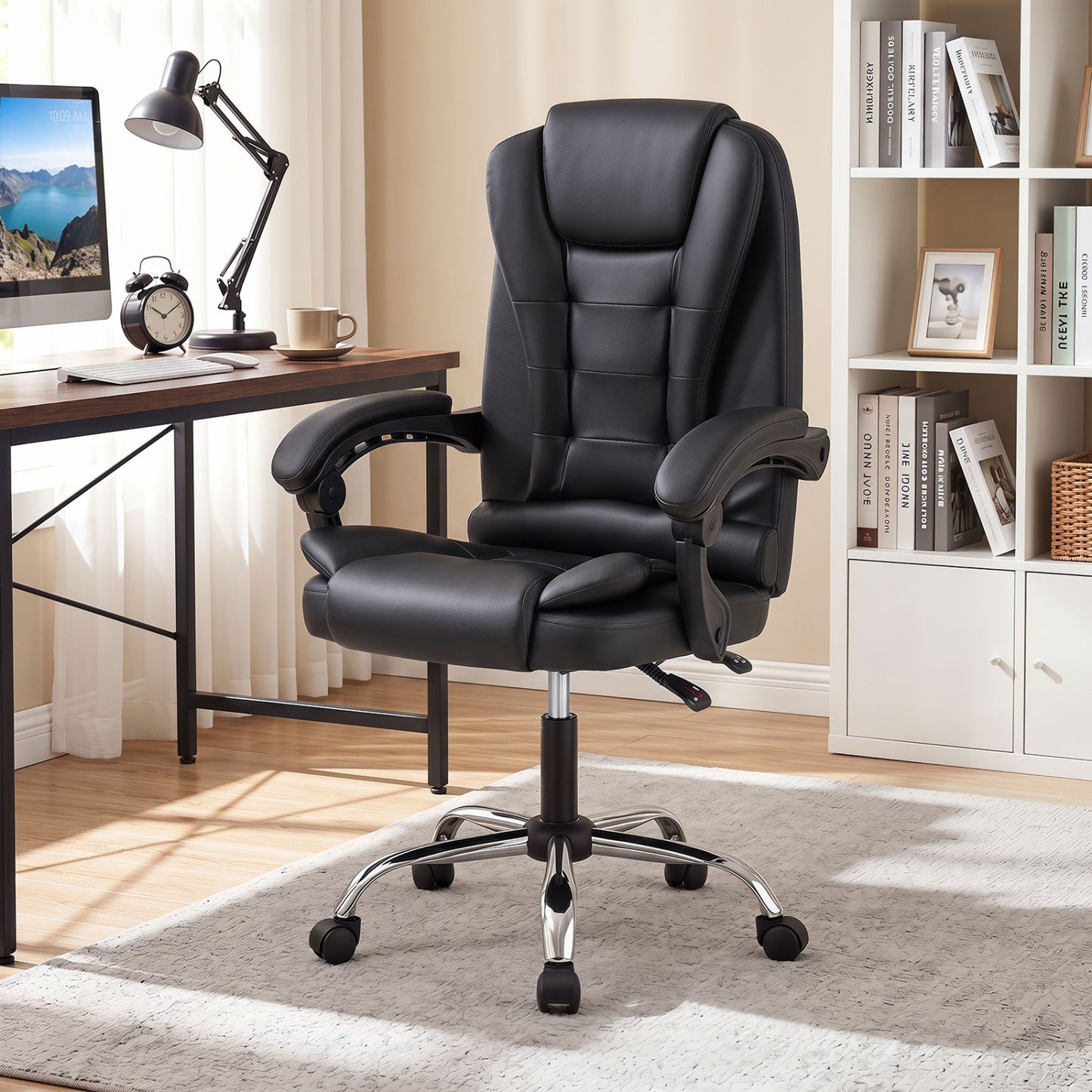 Executive Office Chair with Adjustable Height & Reclining Back