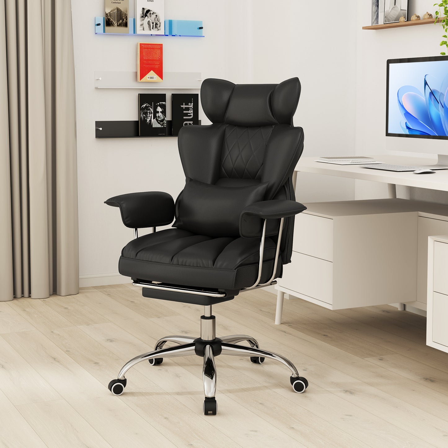 Big and Tall Executive Office Chair with Footrest
